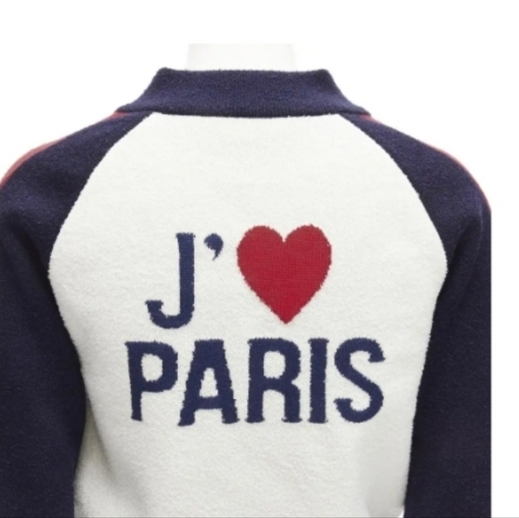 CHRISTIAN DIOR 2021 I Love Paris wool cropped track jacket zip bomber size US 6 - Picture 13 of 13